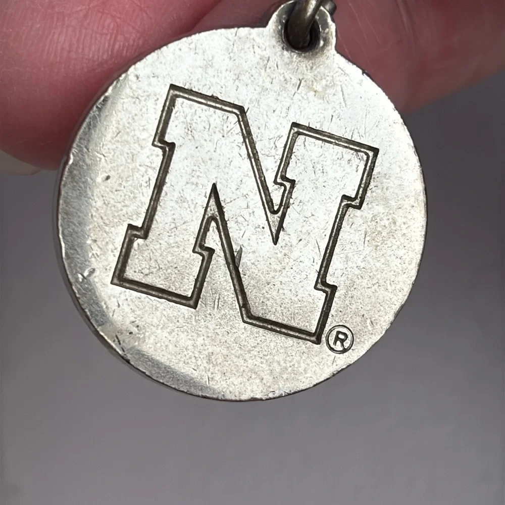 Nebraska Go Big Red Dog Collar with Nebraska N Football Logo Charm
